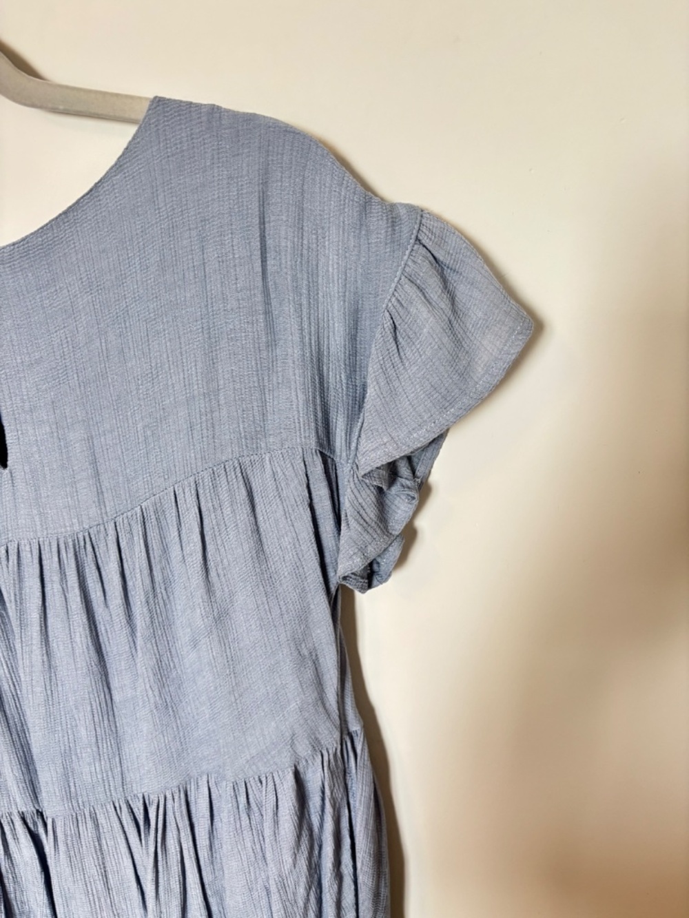 Blu Ivy Dress Tiered Ruffle Short Sleeve Small Blue NWT - Picture 5 of 12